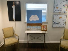 Autumn Dance by Jim Seitz, Large Minimalist Landscape Painting with Silver Leaf