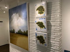 Fields of Gold by Jim Seitz, Large Vertical Minimalist Landscape Painting