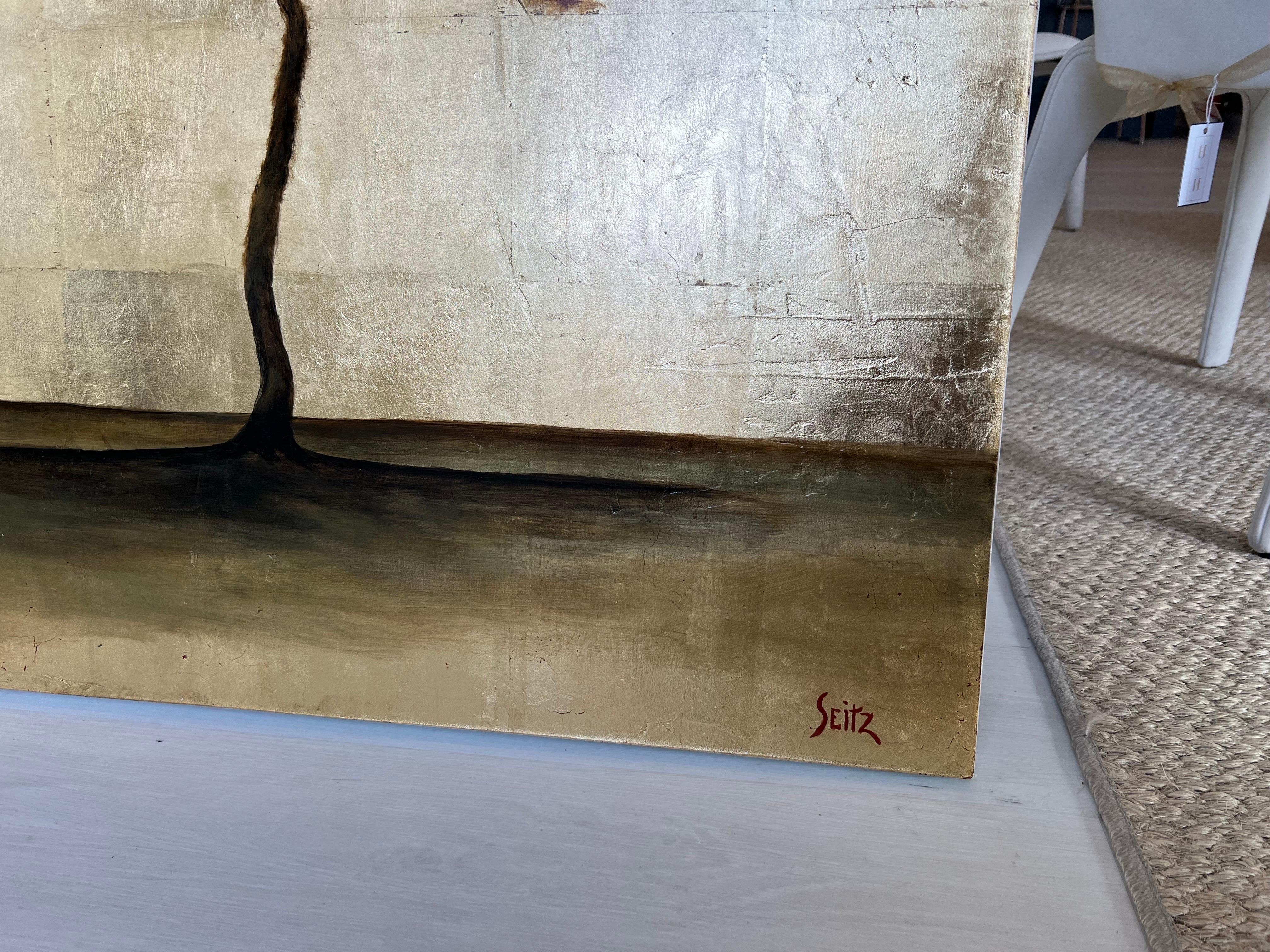 Soaking Up the Sun by Jim Seitz, Vertical Contemporary Landscape Tree Painting 1