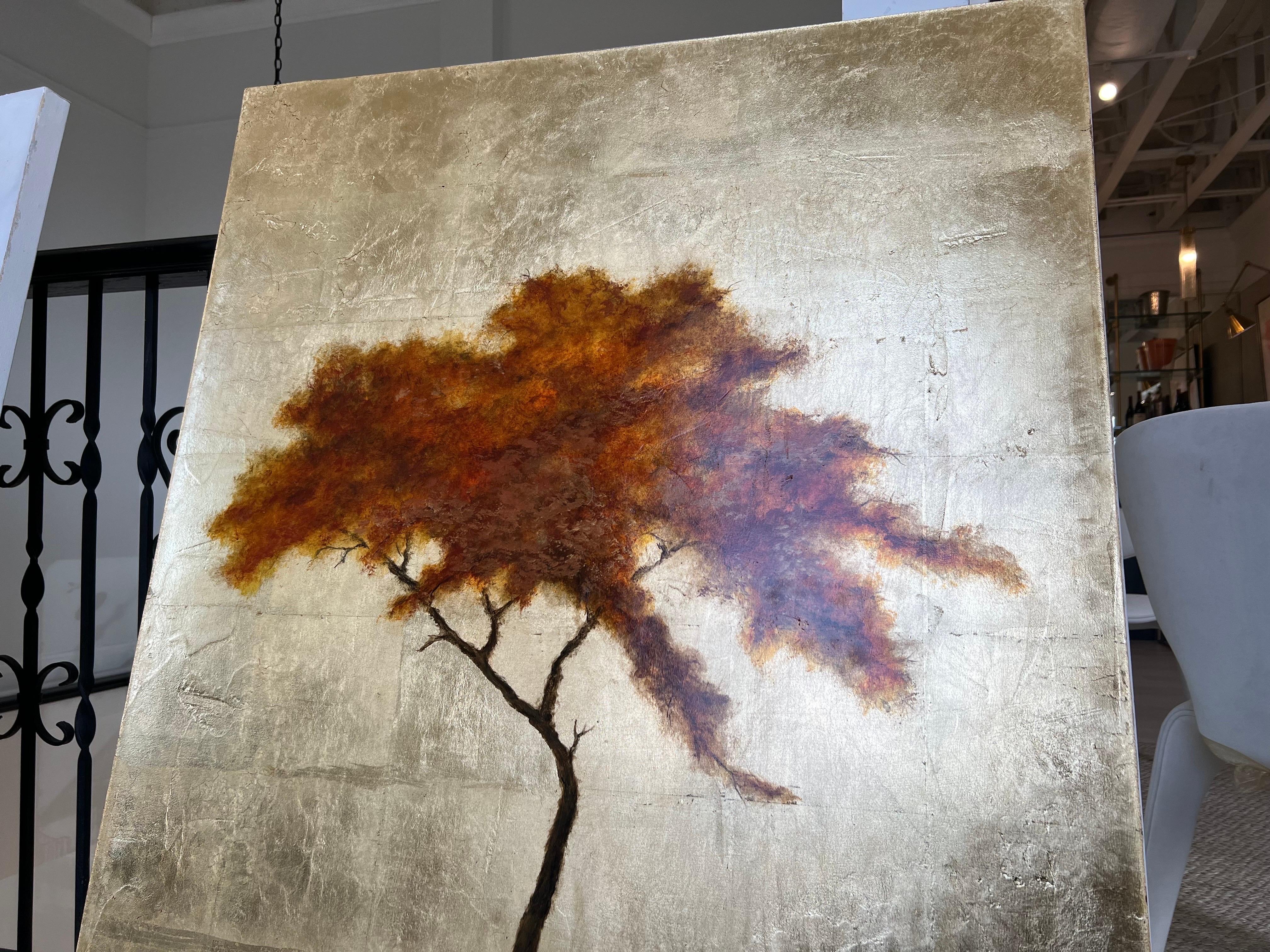 Soaking Up the Sun by Jim Seitz, Vertical Contemporary Landscape Tree Painting 2