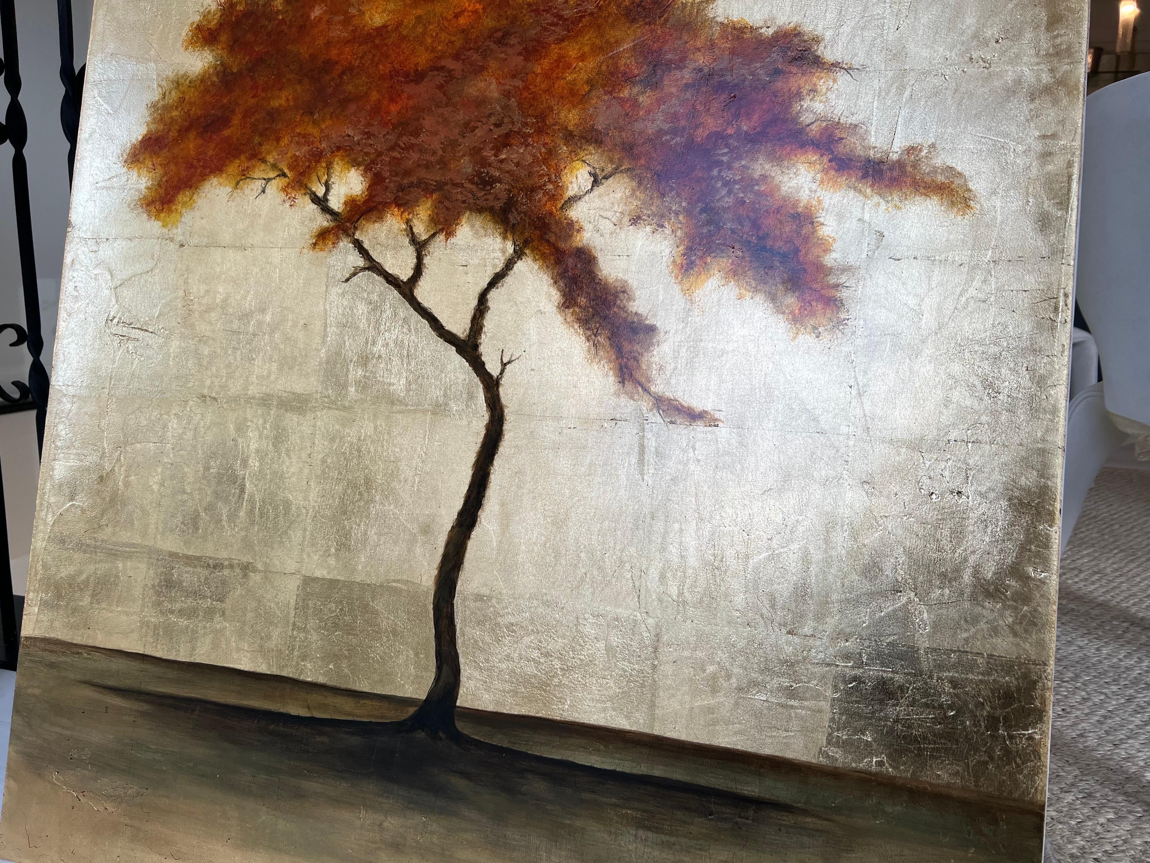 Soaking Up the Sun by Jim Seitz, Vertical Contemporary Landscape Tree Painting 3