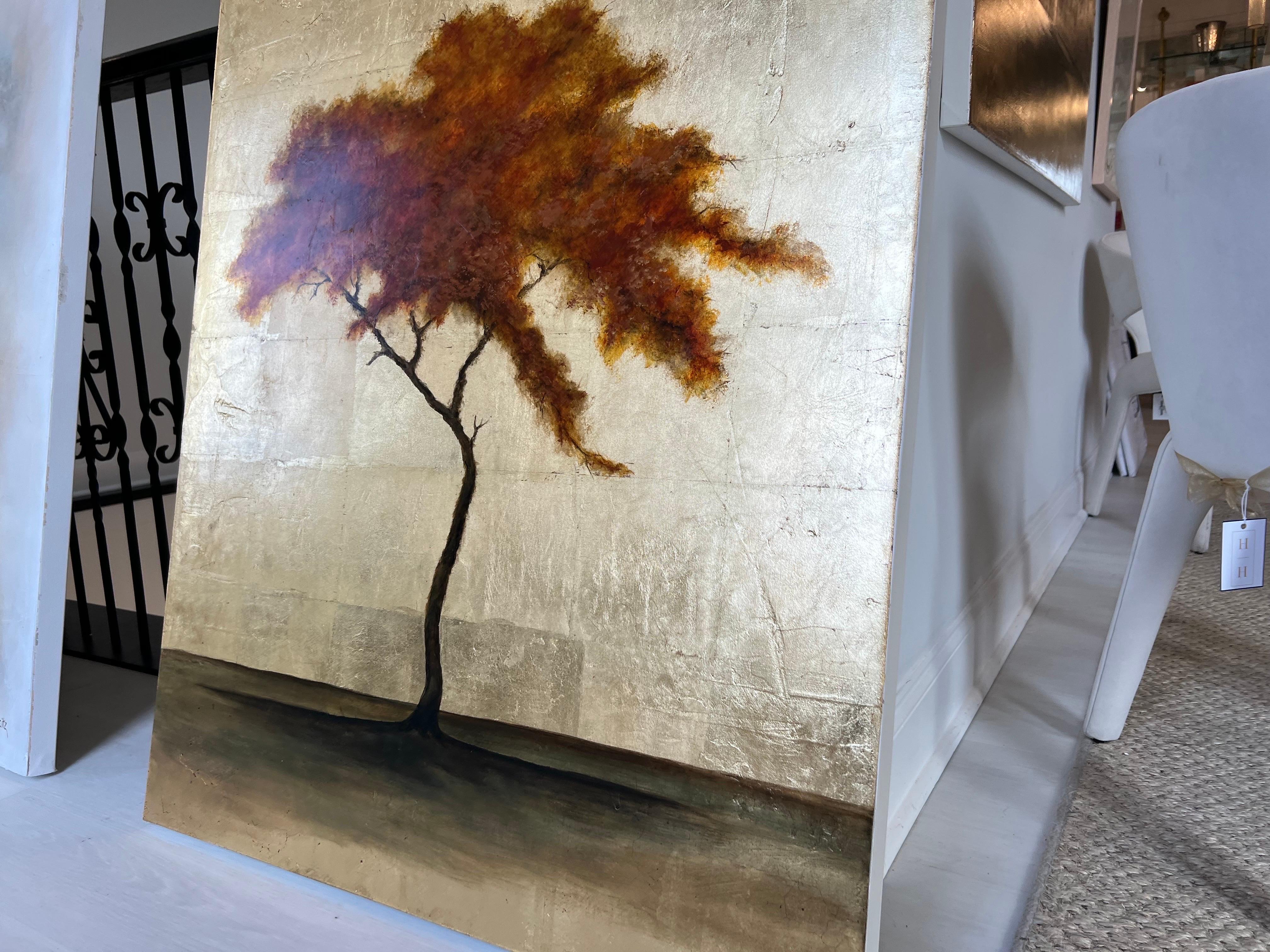 Soaking Up the Sun by Jim Seitz, Vertical Contemporary Landscape Tree Painting 4
