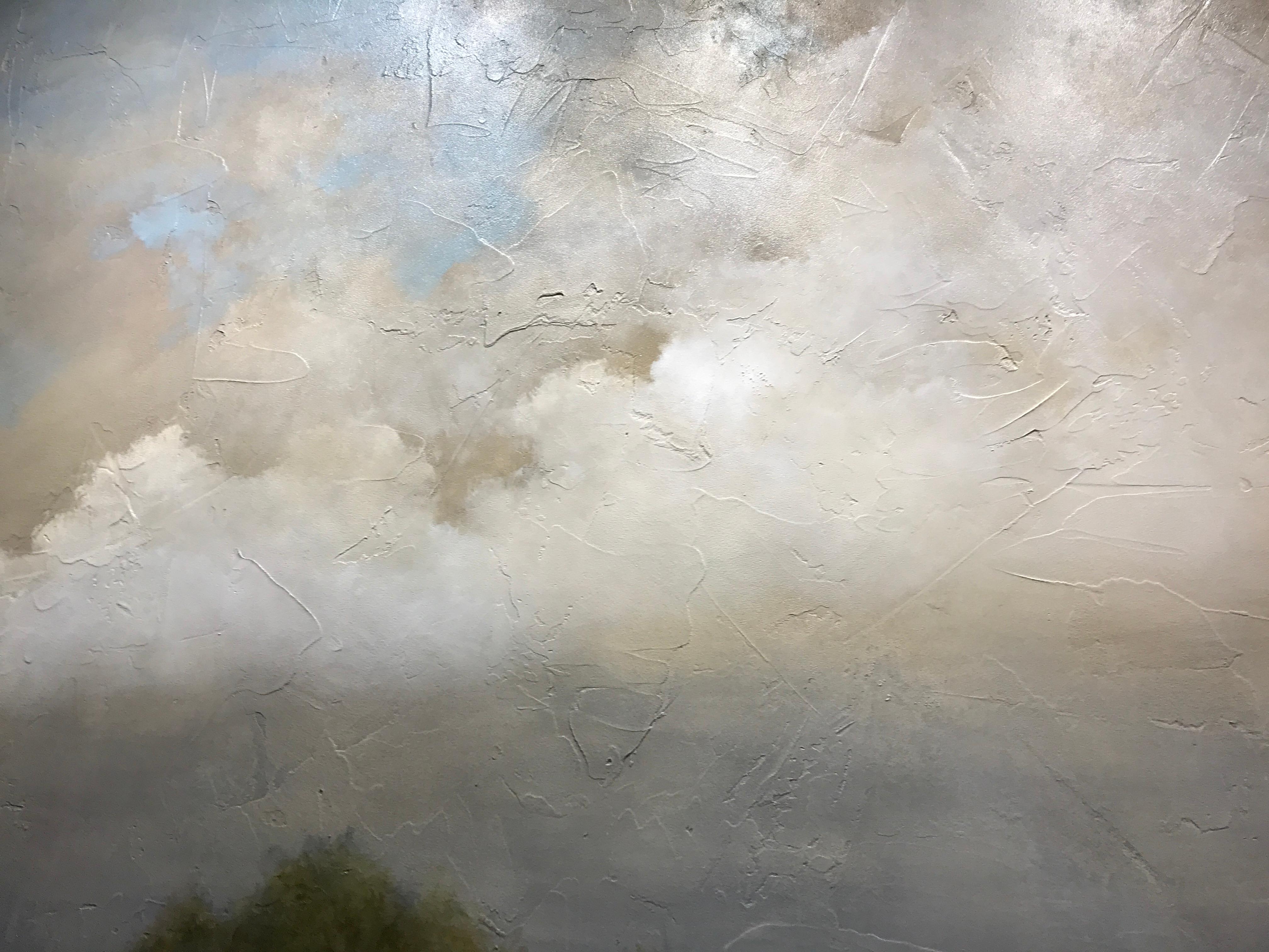 Summer Haze by Jim Seitz, Large Acrylic and Silver Leaf Landscape Painting 2