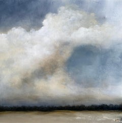 Whispers of Tomorrow de Jim Seitz:: grande peinture minimaliste à la feuille d'argent