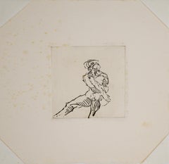 Male Figurative Study - Original Lithograph on Paper