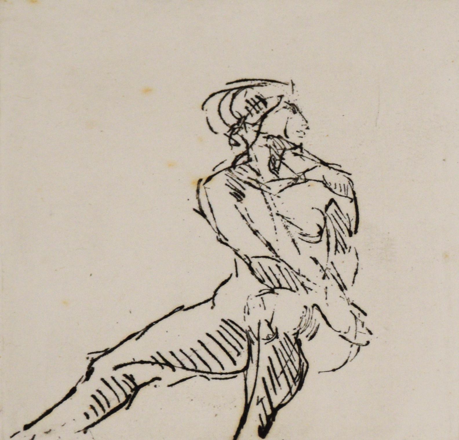 Male Figurative Study - Original Lithograph on Paper - American Impressionist Print by Jim Smyth