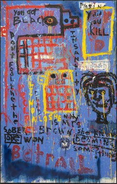 Jim Stella, Betrail Acrylic on Canvas Contemporary Street Art Painting Detroit