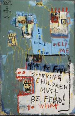 Jim Stella, Children Acrylic on Canvas Contemporary Street Art Painting Detroit