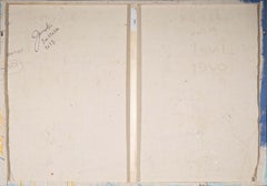 "Untitled" opera a tecnica mista dell'artista Jim Stella su tela avvolta in galleria