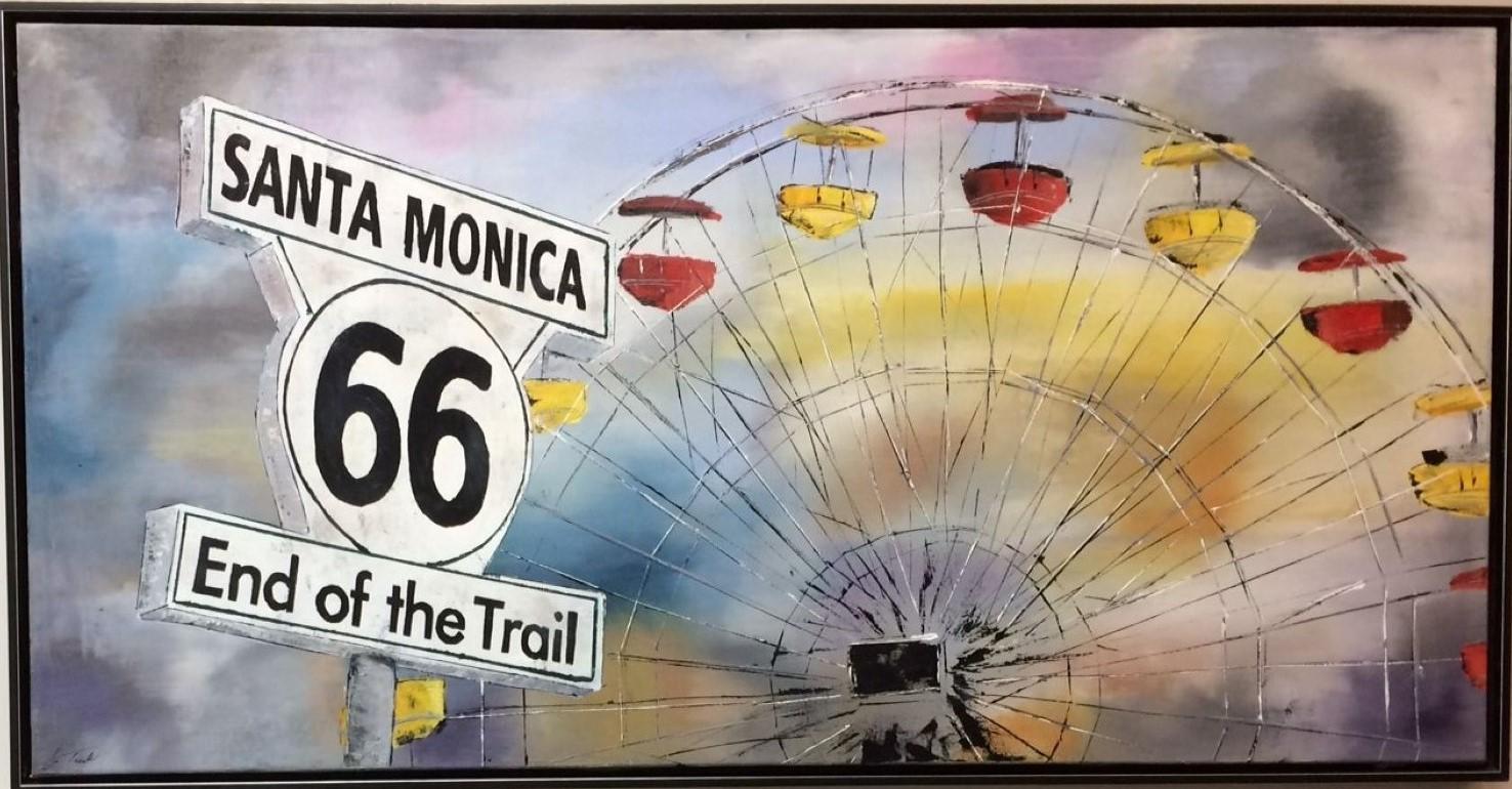 End of the Trail, Santa Monica, original 24x48 pop art expressionist landscape