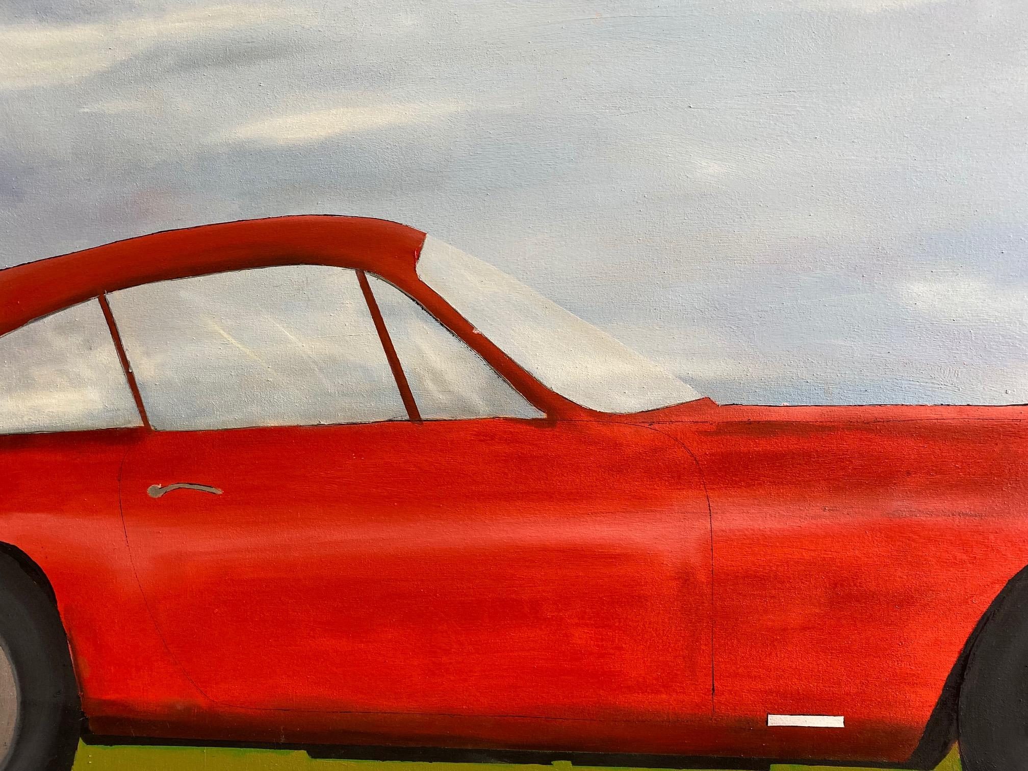 Ferrari GT LUSSO, original 30x46 pop art contemporary landscape - Contemporary Painting by Jim Twerell