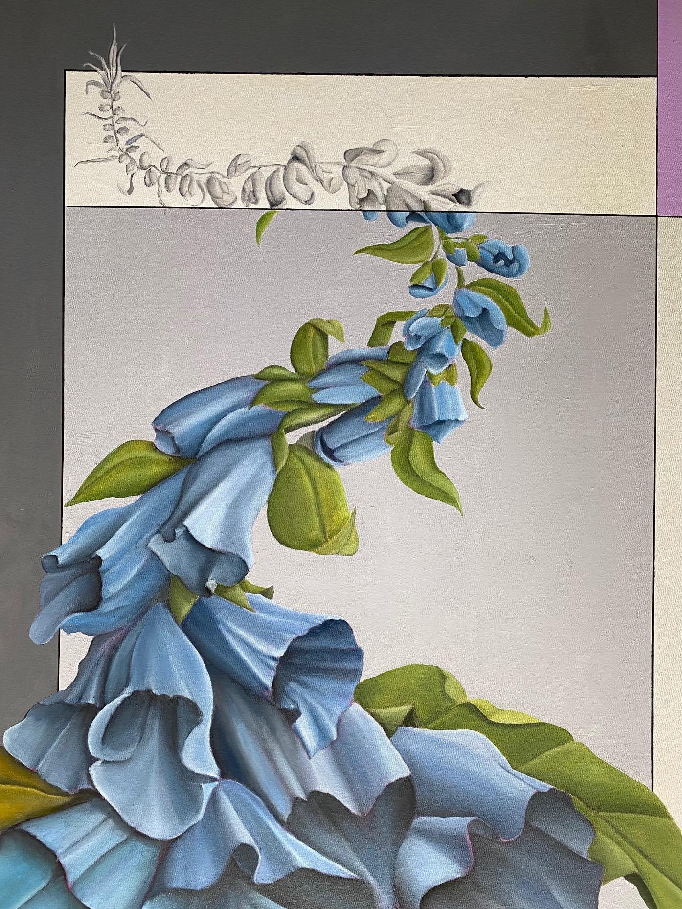 Foxglove Hybrid, 48x36 original contemporary floral still life - Contemporary Painting by Jim Twerell