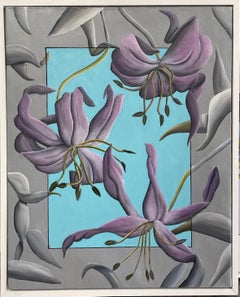 Cap Lily du Turk's Cap, nature morte florale contemporaine originale de 35 x 28 cm