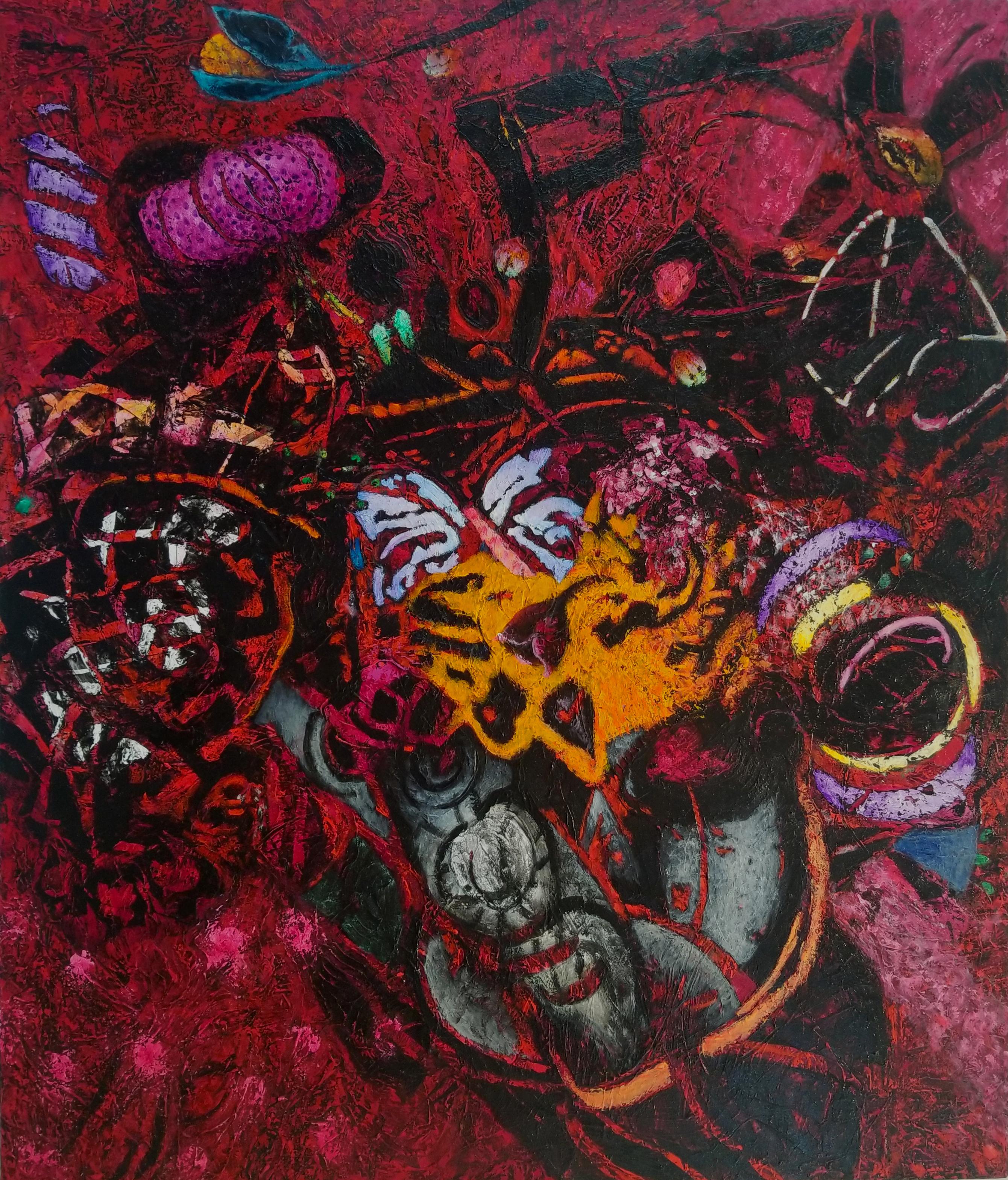 Jim Waid Abstract Painting - DRAGON FRUIT