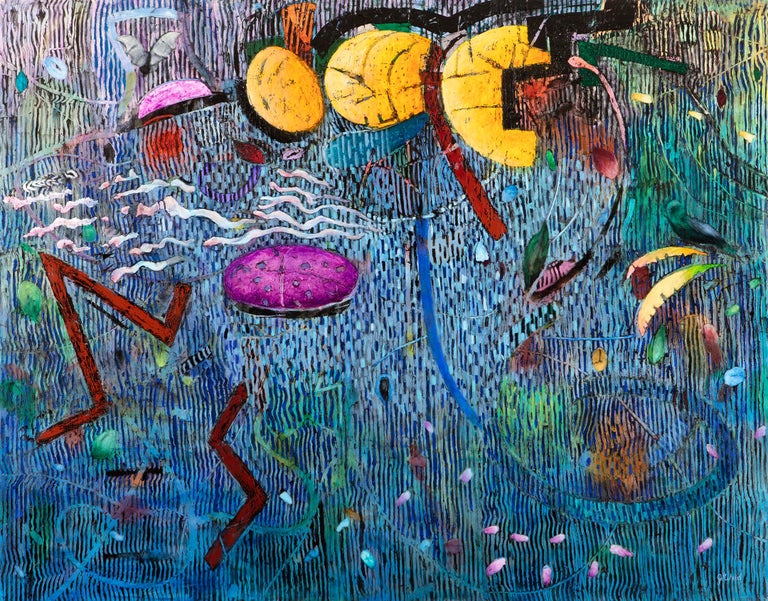 Jim Waid Abstract Painting - Fool Moon