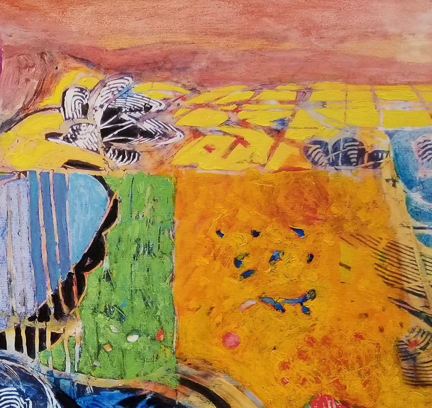 ECLIPSE PARTIALE AVRA VALLEY - Abstrait Painting par Jim Waid