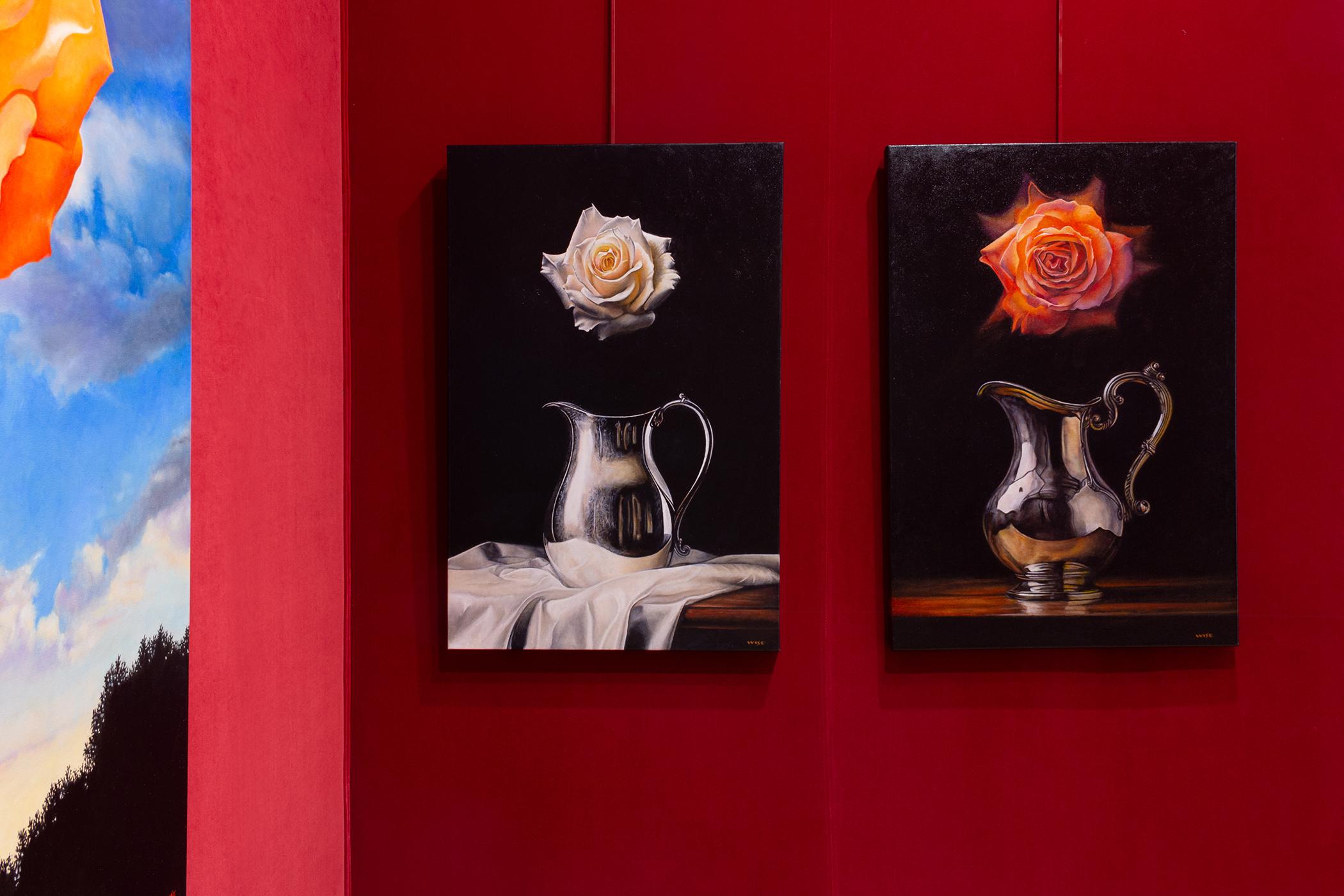 Este cuadro presenta tonos de naranja y negro.

Jim Wise se inspira en las obras de Georgia O'Keeffe, Rene Magritte, James Rosenquist, Ed Ruscha y las naturalezas muertas holandesas del siglo XVII. 

Las pinturas a gran escala y meticulosas de Jim