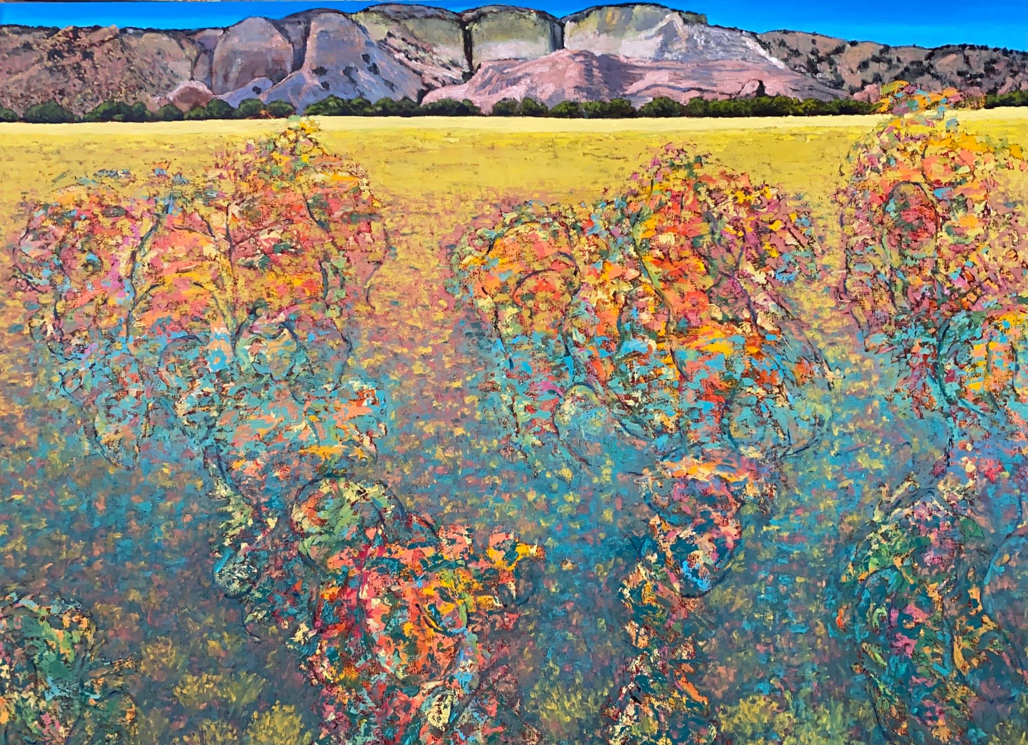 Jim Woodson Landscape Painting – Bunte Landschaft Ölgemälde