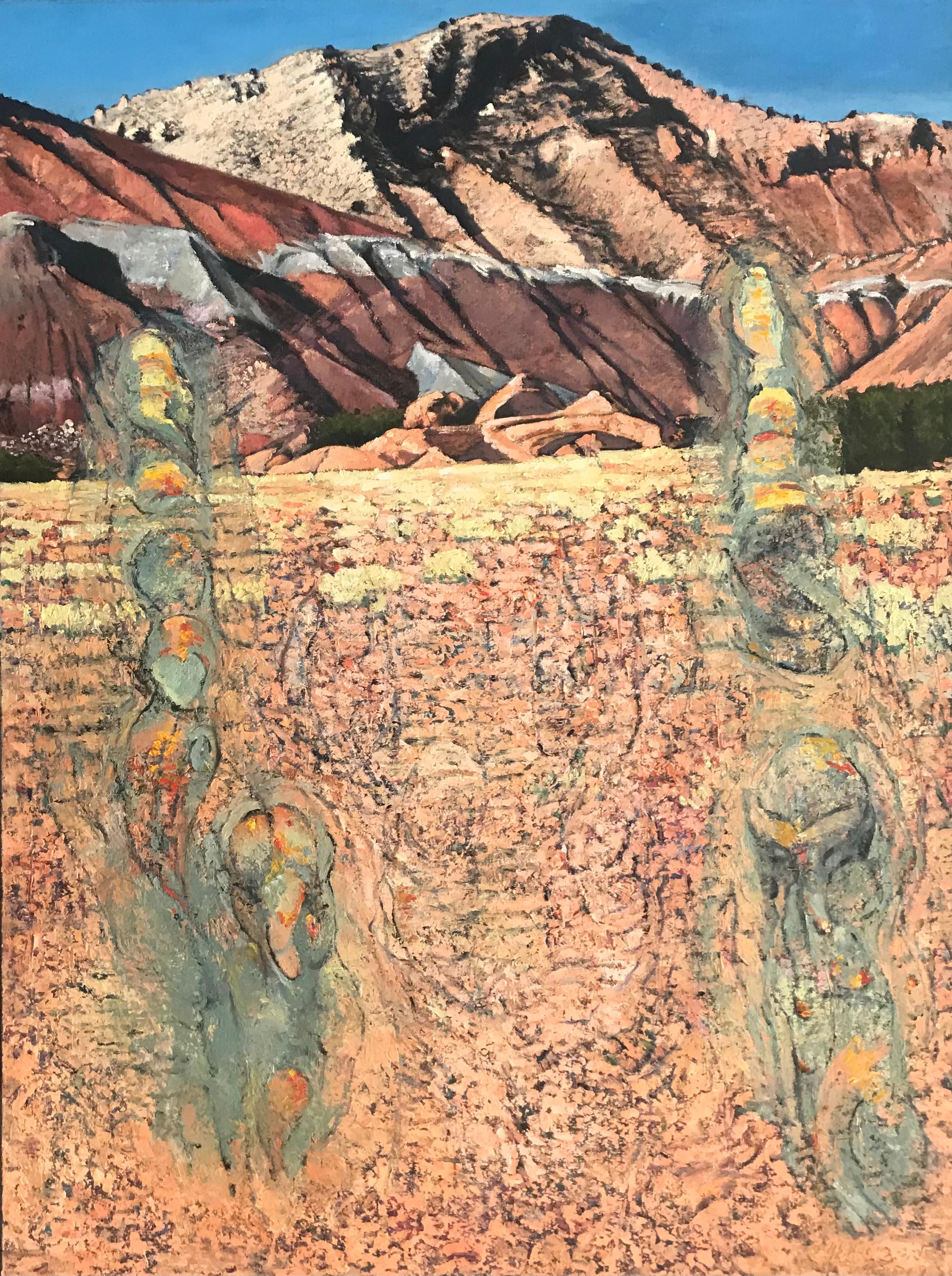 Landscape Painting Jim Woodson - Peinture à l'huile de paysage aux tons chauds