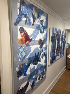 "Pedoni 189" vista aerea di persone che attraversano la strada a Manhattan, New York