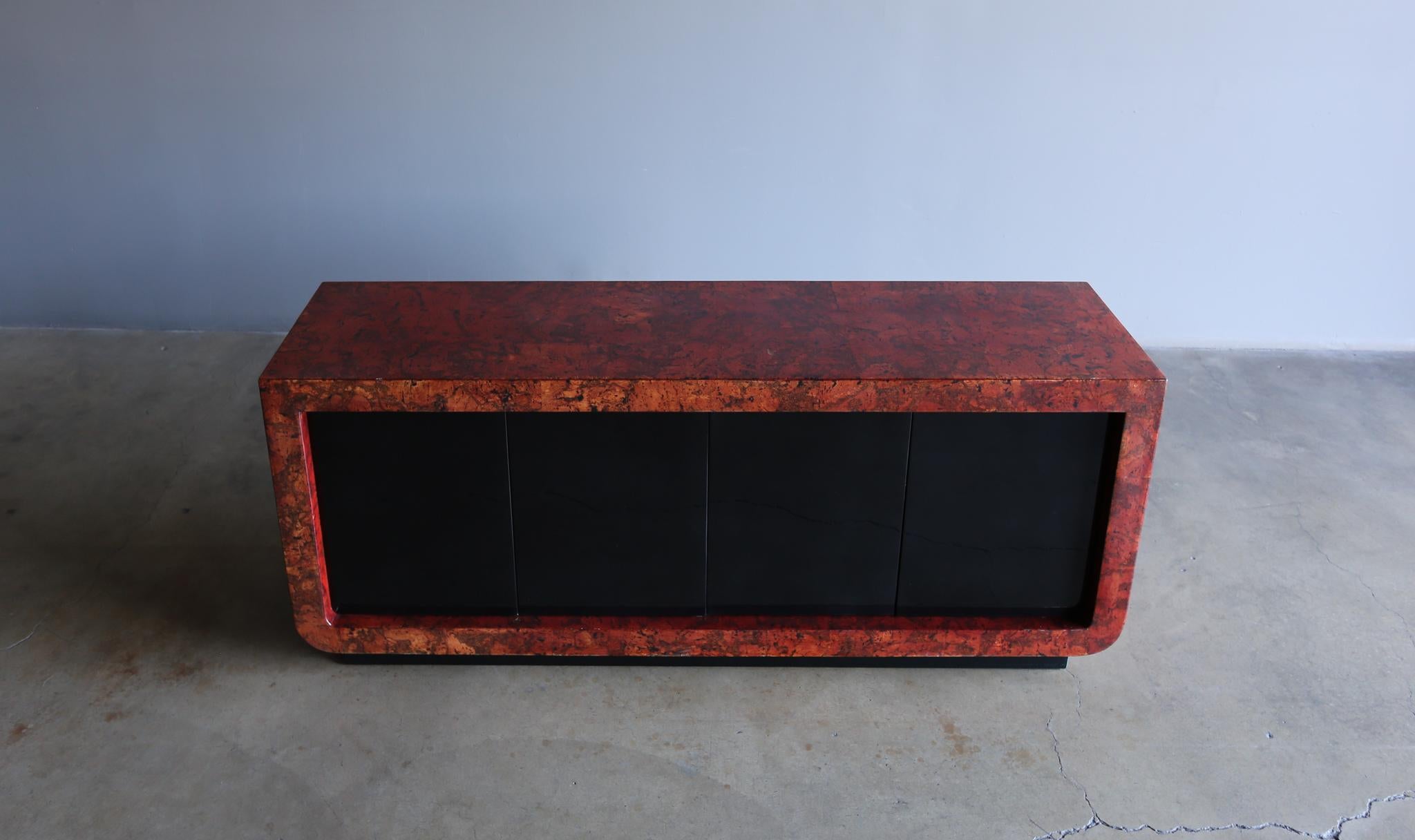 Modern Jimeco ltda Lacquered Cork Credenza, Columbia, circa 1990