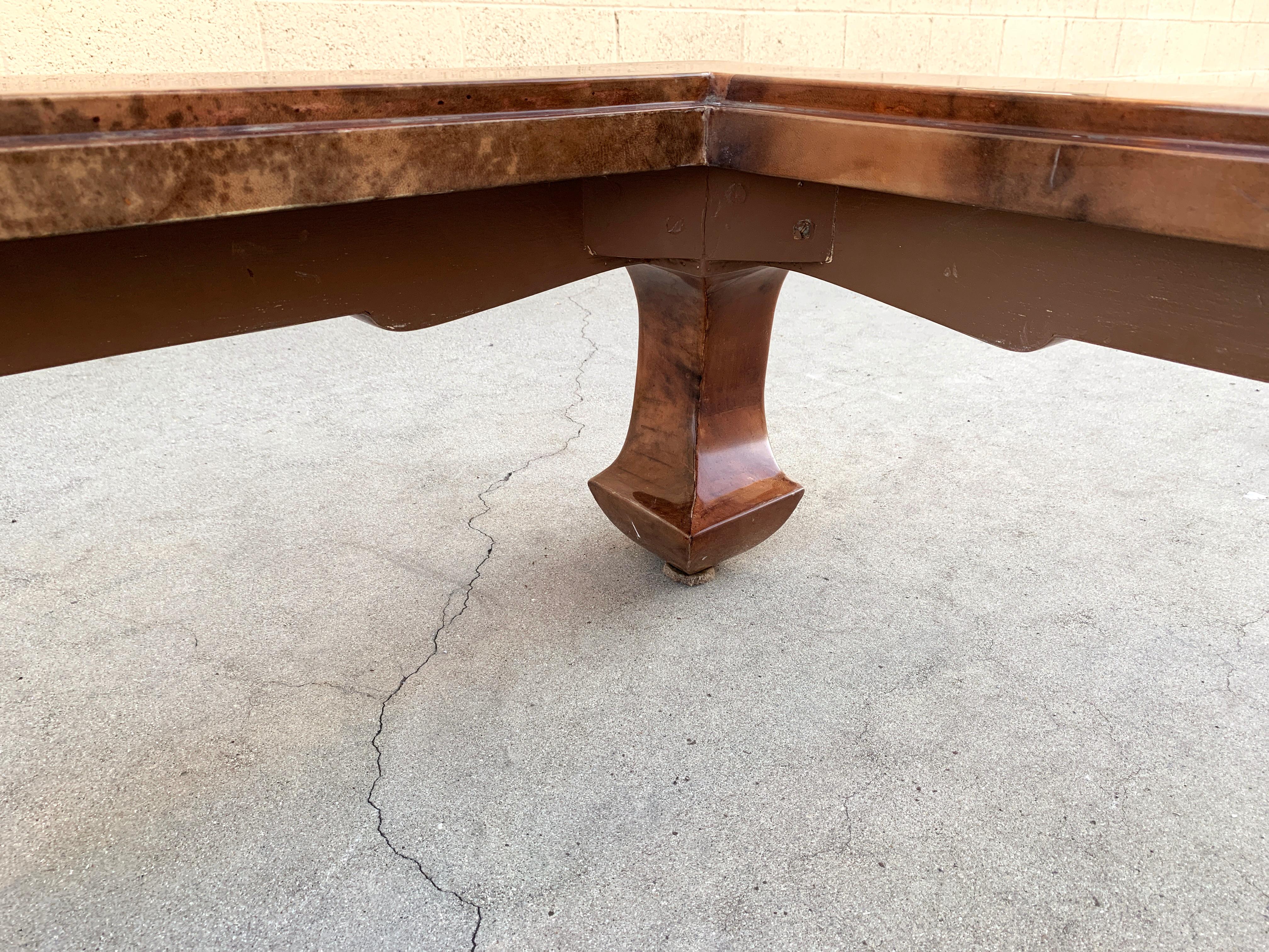 Jimeco ltda Lacquered Goatskin Coffee Table, Ming Style In Good Condition In Alhambra, CA