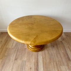 Jimeco Ltda Mesa de centro con pedestal de pergamino Años 80