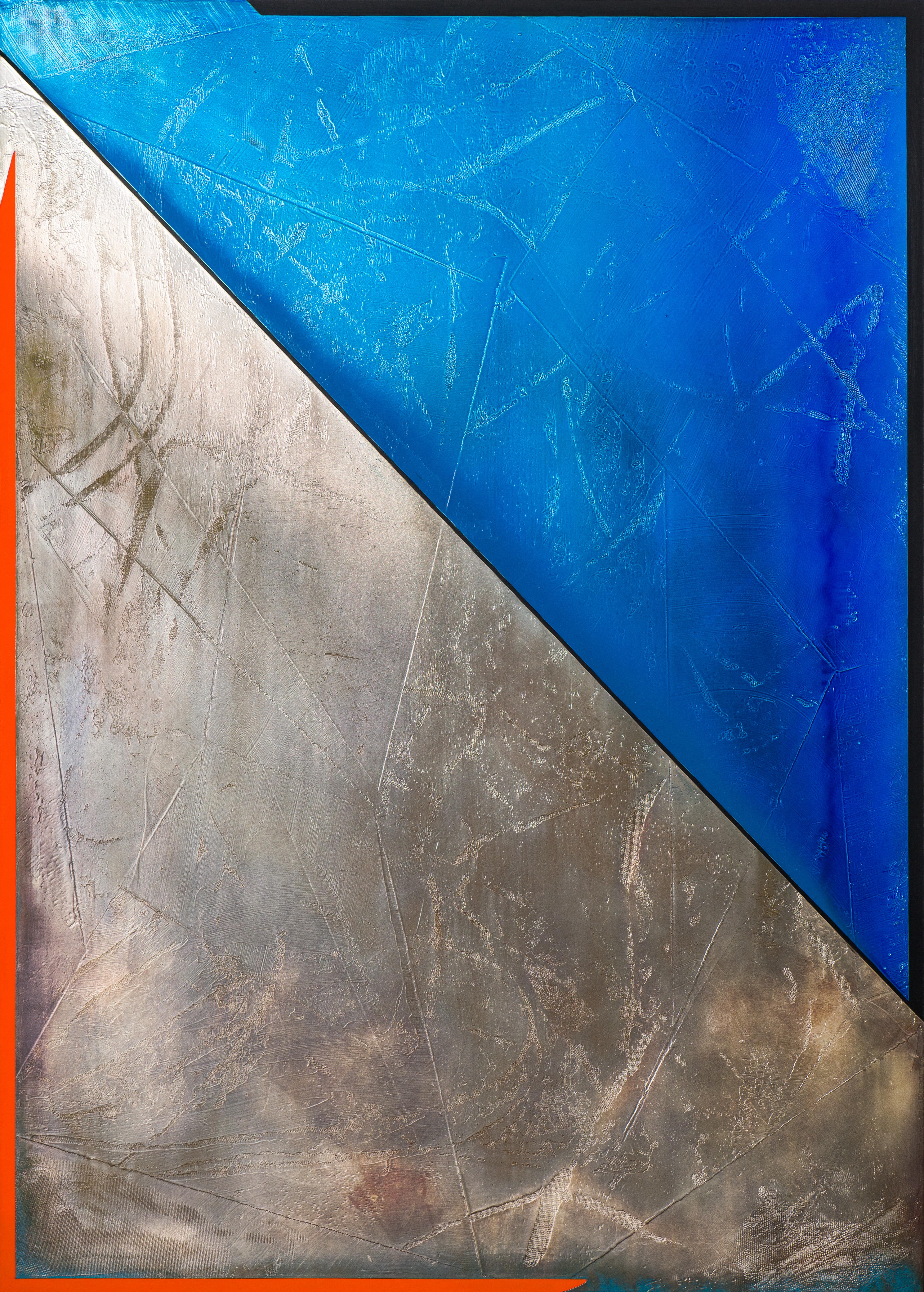 Jimi Gleason Abstract Painting - Jage Blue Crystal