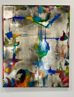 Sans titre, peinture sur toile et nitrate d'argent de Jimi Gleason, 2023