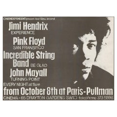 Jimi Hendrix Experience, Pink Floyd & More 1970s British Mini Film Poster