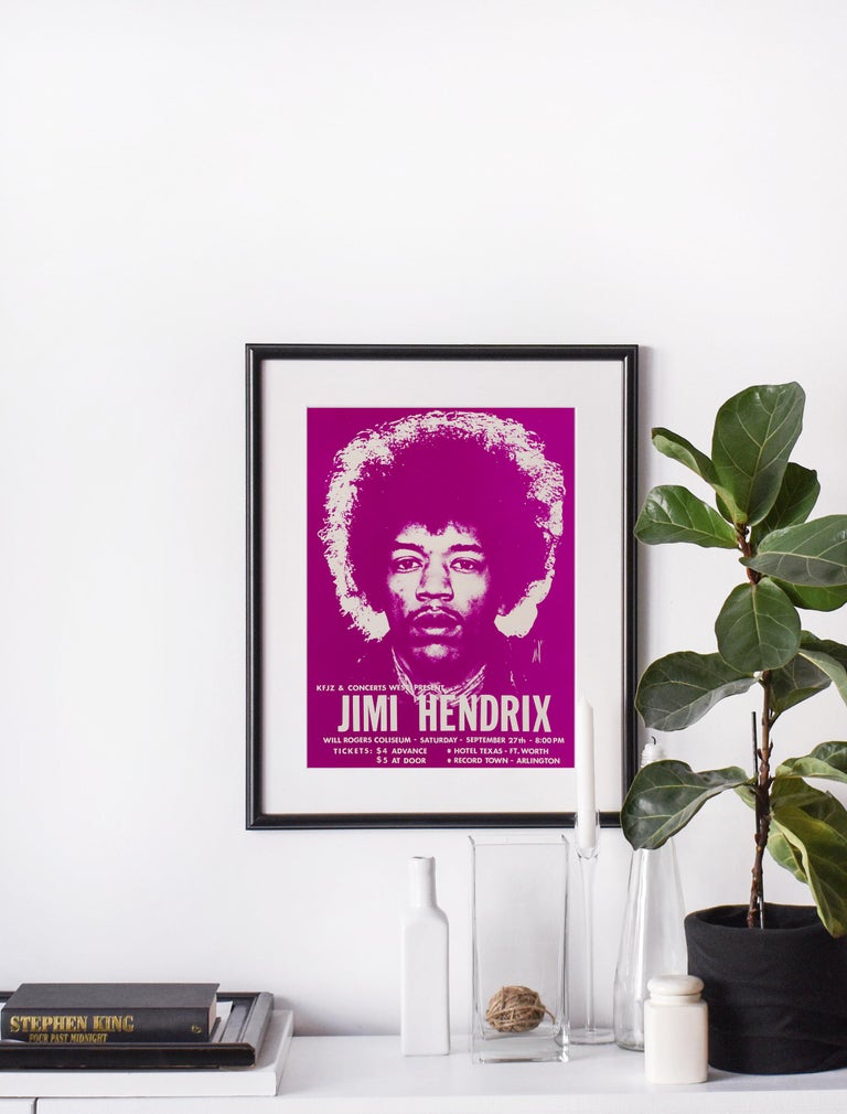 Jimi Hendrix Original Vintage Concert Handbill Poster Ft Worth Texas 1969 At 1stdibs