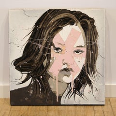 Original Portrait Art 'Kyra' Abstract Female Art, Urban Expressionist Painting