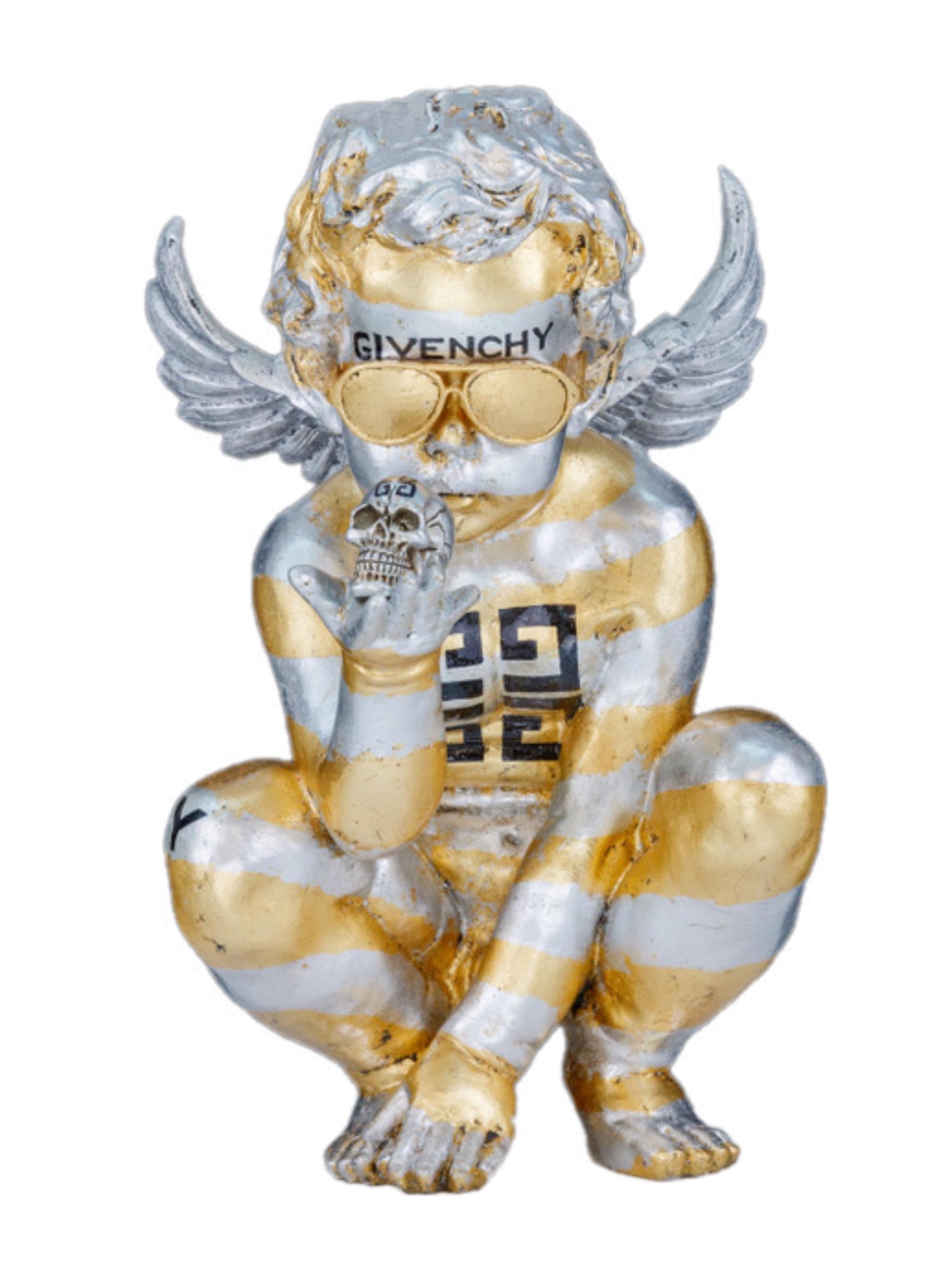 Gold and Silver GIV “Naughty Angel” - Pop Art Sculpture by jimmie martin