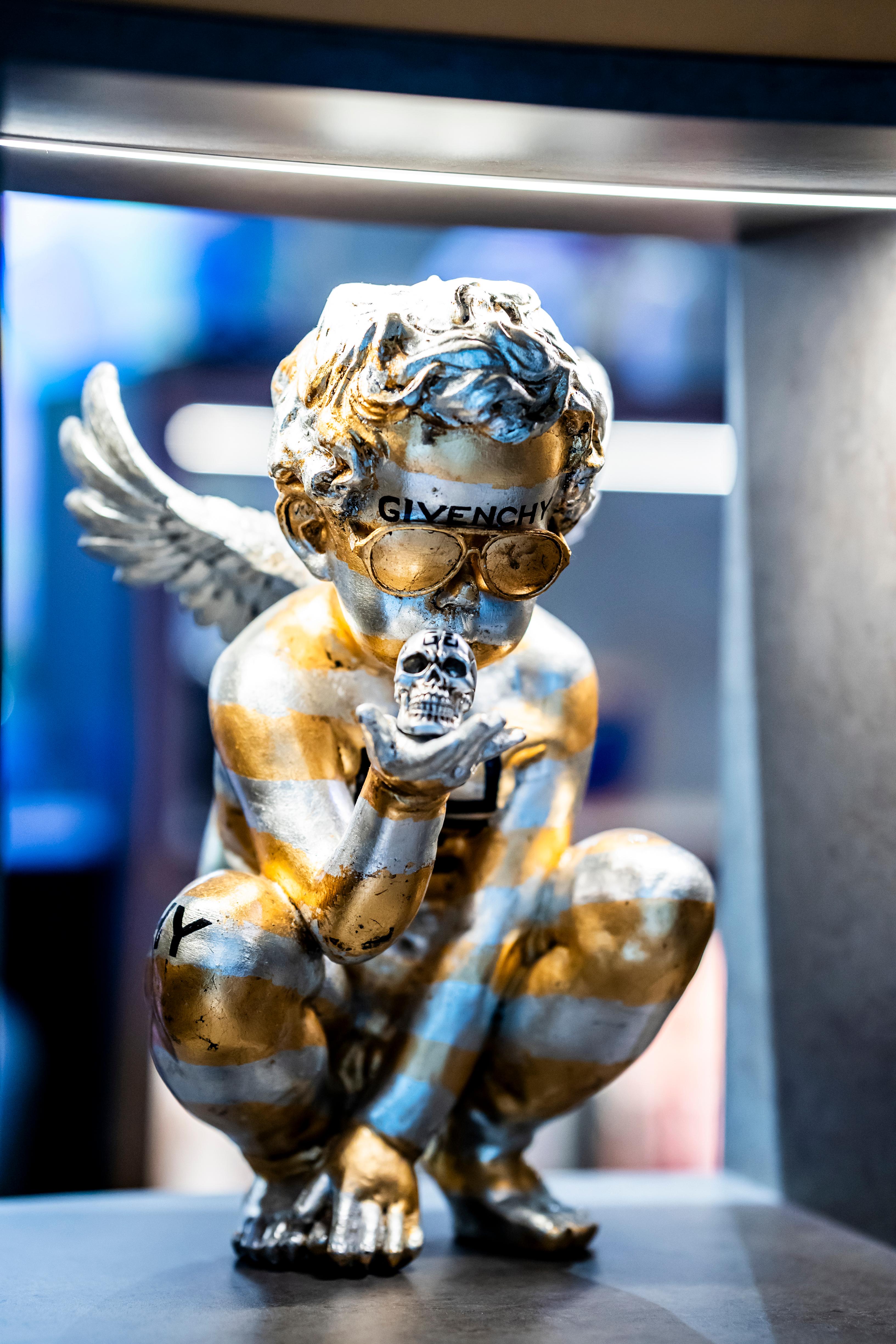 jimmie martin Figurative Sculpture - Gold and Silver GIV “Naughty Angel”