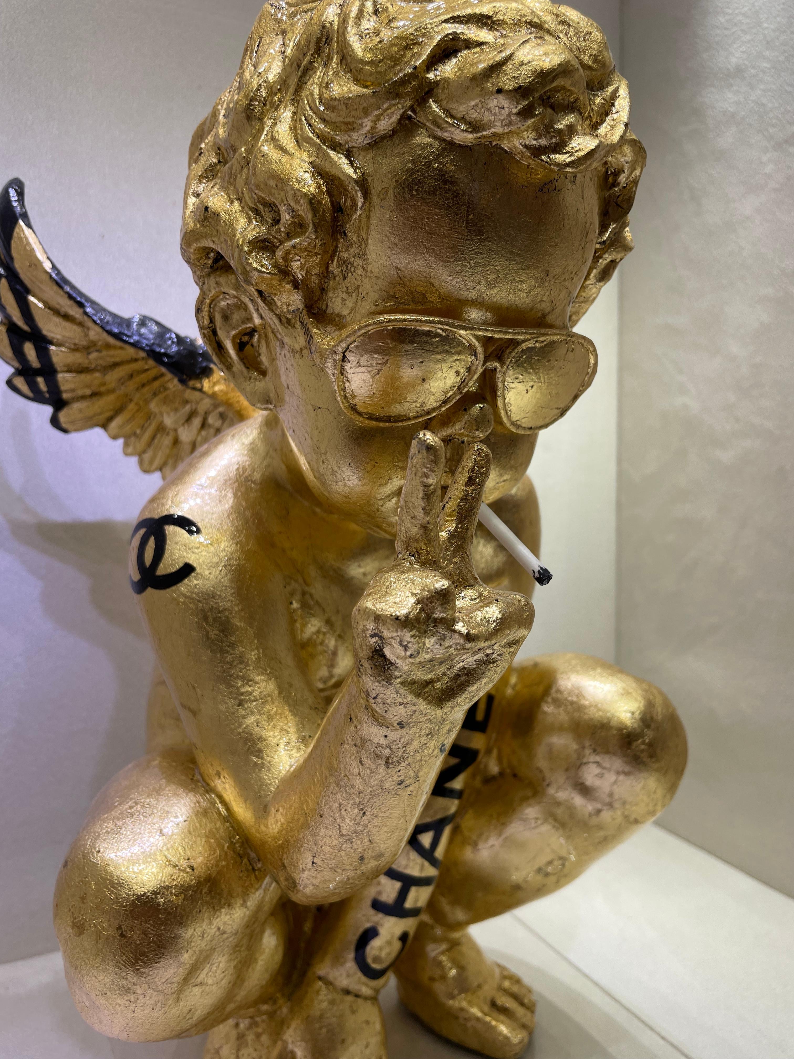 Gold Angel - Chanel Tribute - Sculpture by jimmie martin