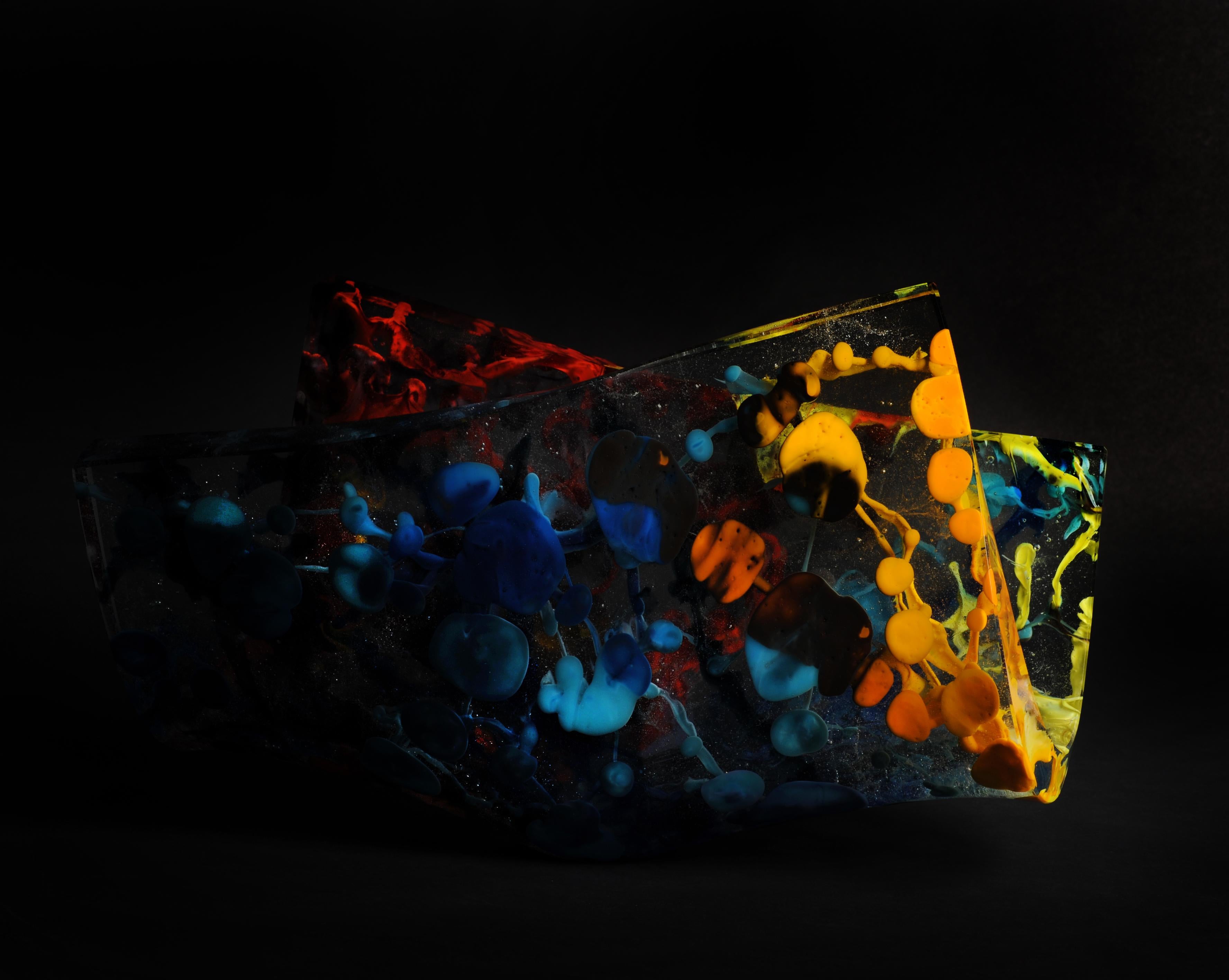 Jimmiz Marea Contemporary Organic Multi-Color Glass Centerpiece Sculpture For Sale 1