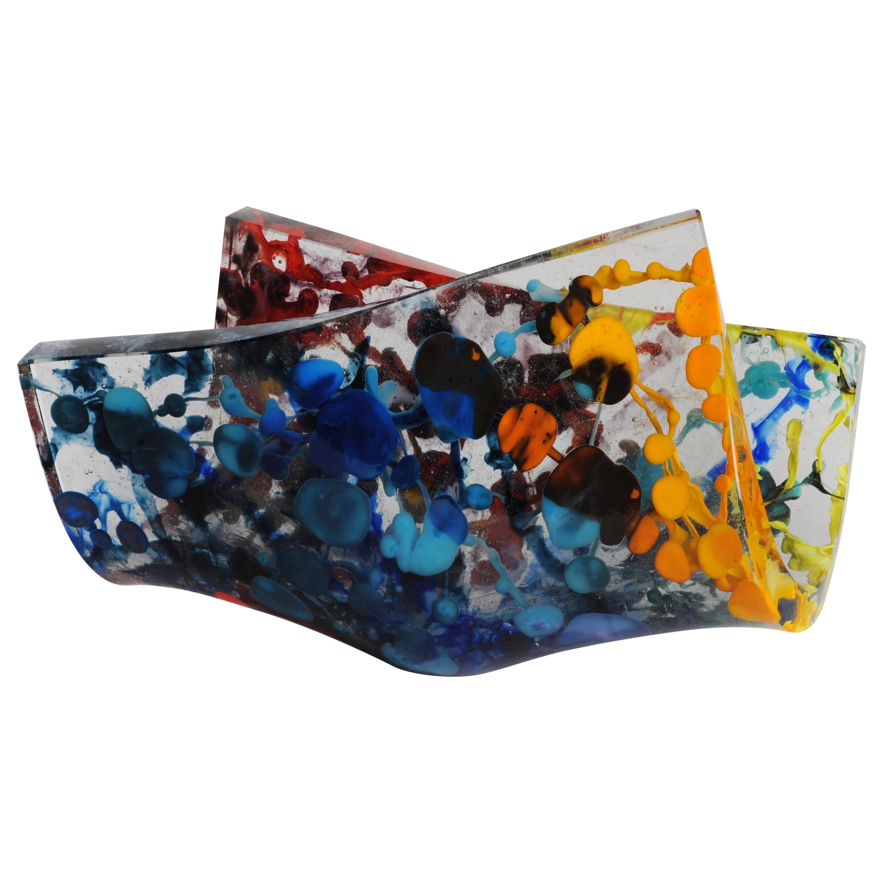 Jimmiz Marea Contemporary Organic Multi-Color Glass Centerpiece Sculpture For Sale