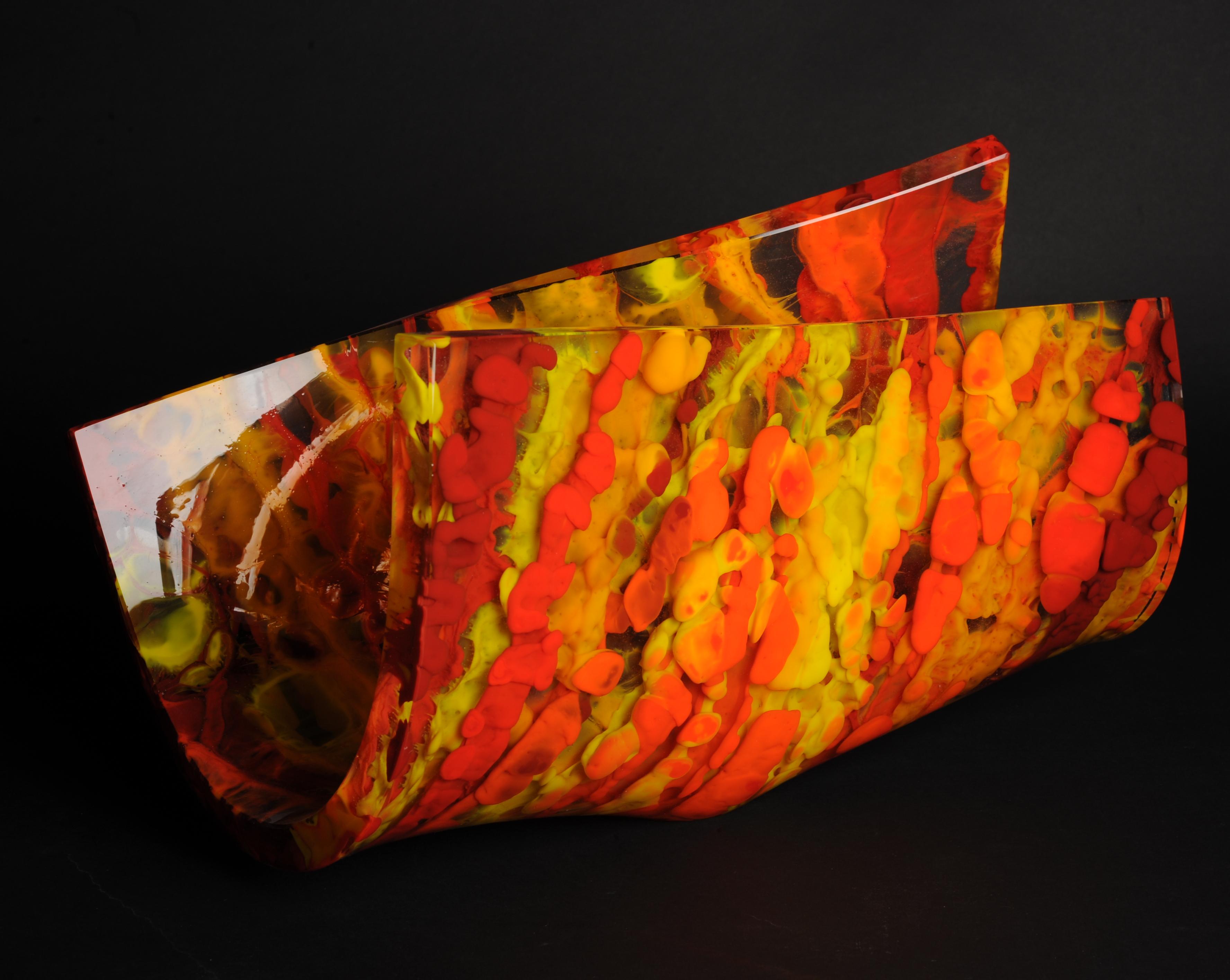 Autre Jimmiz Marea Contemporary Organic Multicolor Glass Centerpiece Sculpture en vente