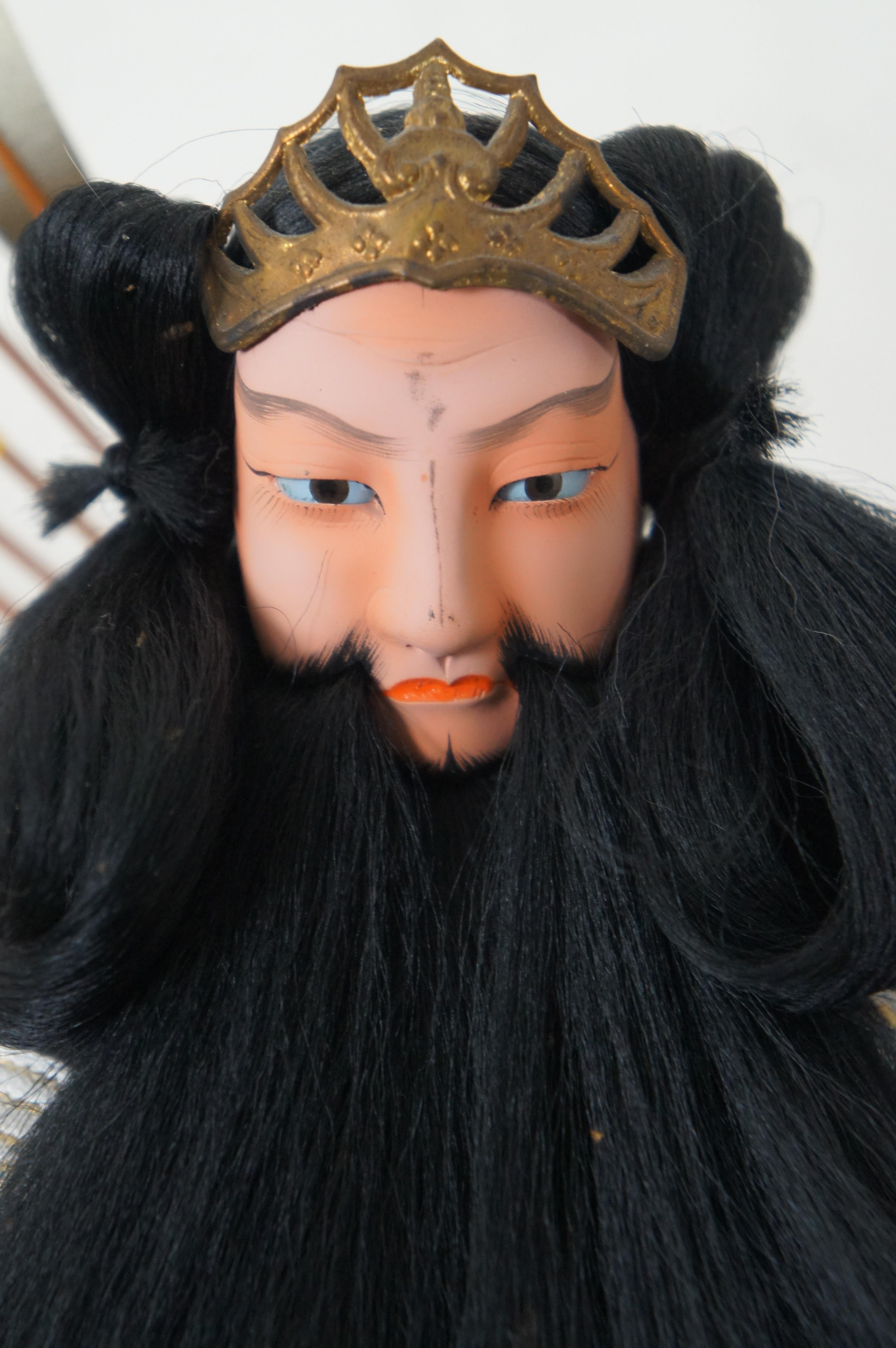 Jimmu Tenno Japanese Emperor Porcelain Bisque Samurai Doll Figurine 18