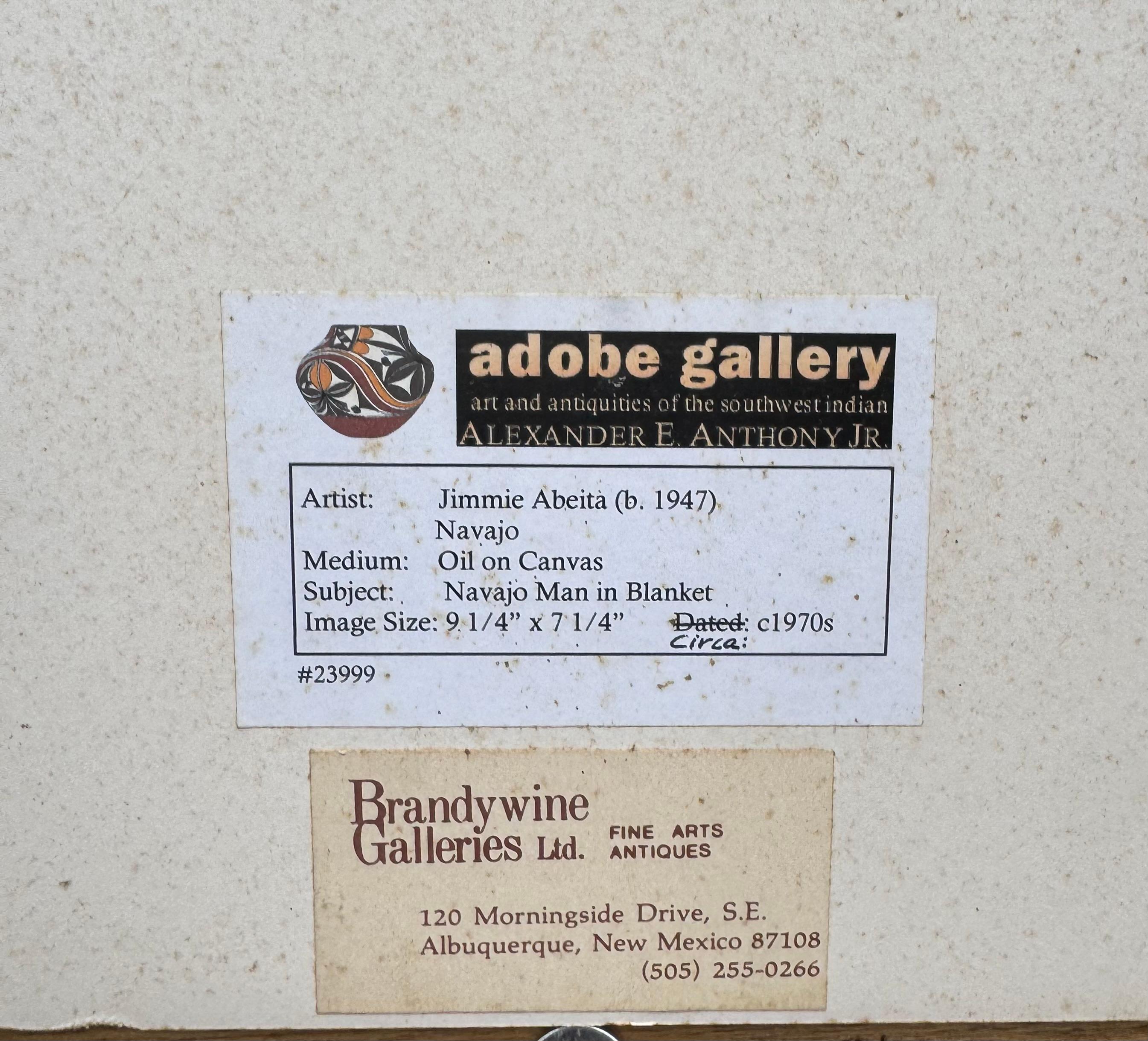 Homme Amérindien Nouveau Mexique NAVAJO Réaliste Sud-Ouest Portrait Amérindien en vente 4