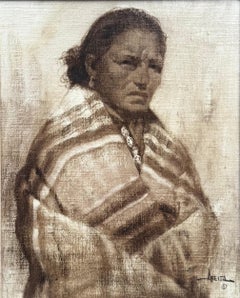 American New Mexico NAVAJO Realist South Western Portrait American Indian Man