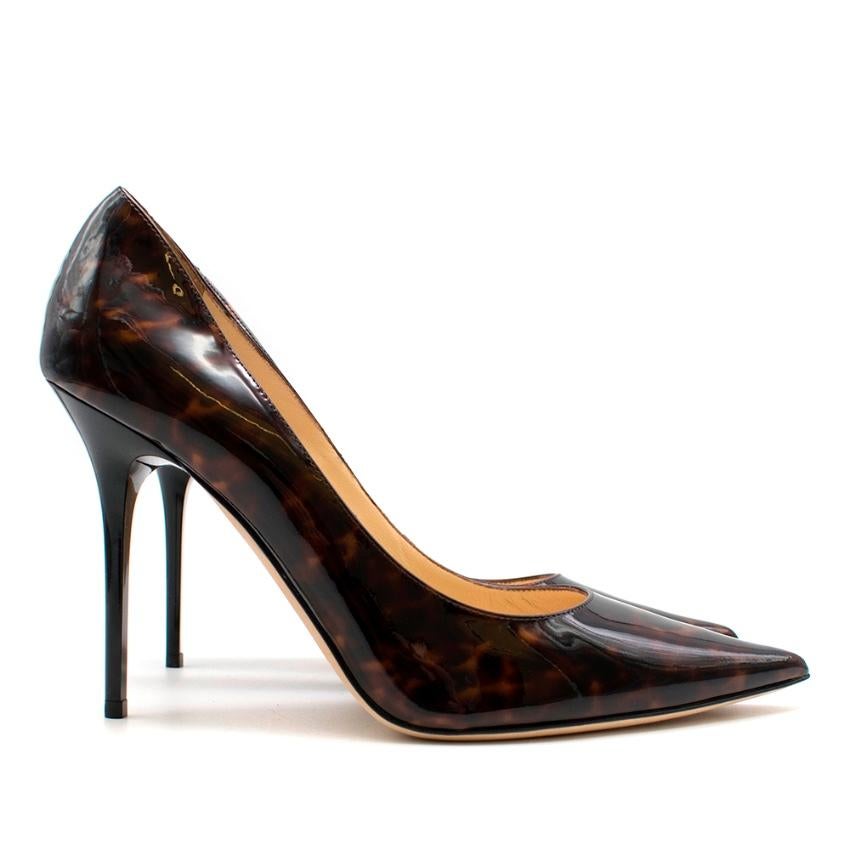 Jimmy Choo Abel tortoiseshell-print patent-leather pumps

- Part of Jimmy Choo 24:7 capsule collection
- classic tortoiseshell print 
- streamlined design
- Slip On 
- Stiletto Heel 

Made in Italy 

Please note, these items are pre-owned and may