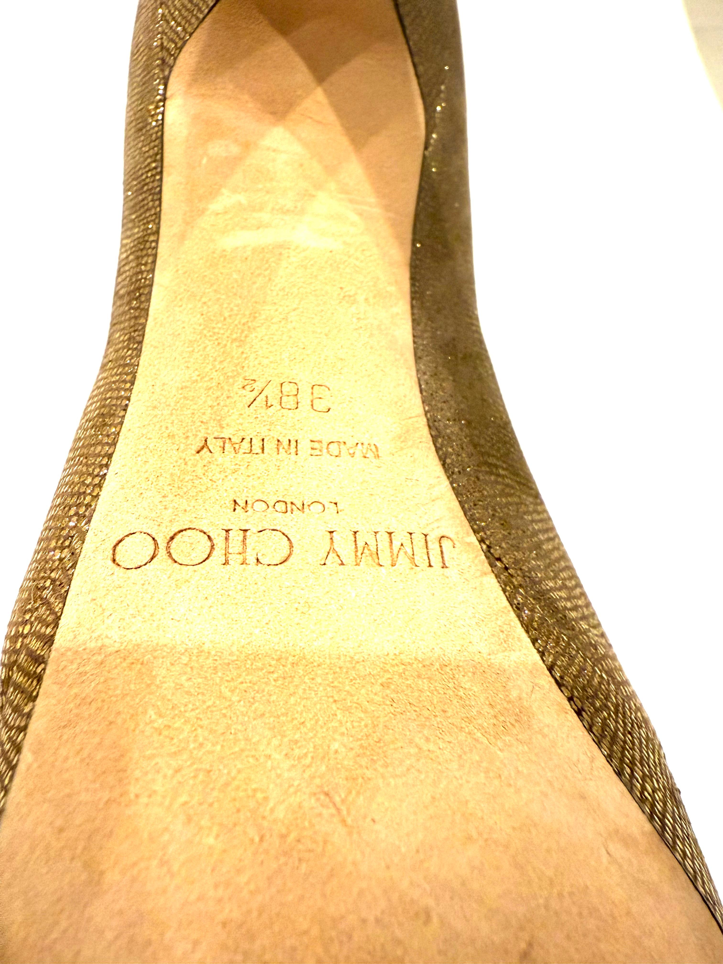 Tacón de plataforma dorado con purpurina Alex de Jimmy Choo  Talla 38.5 en venta 4