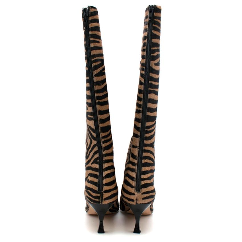 Black Jimmy Choo animal print calf hair boots - Size EU 38.5 For Sale