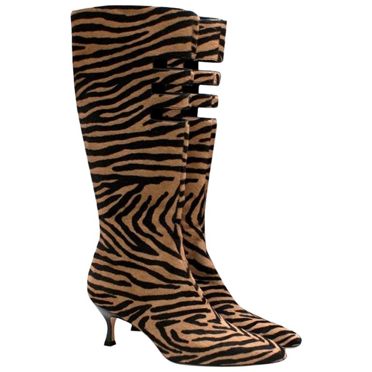 Jimmy Choo animal print calf hair boots - Size EU 38.5 For Sale