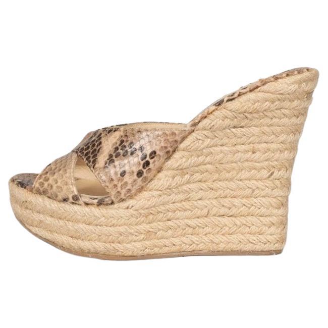 Jimmy Choo Tier drucken Leder Keil Sandalen Sz.36