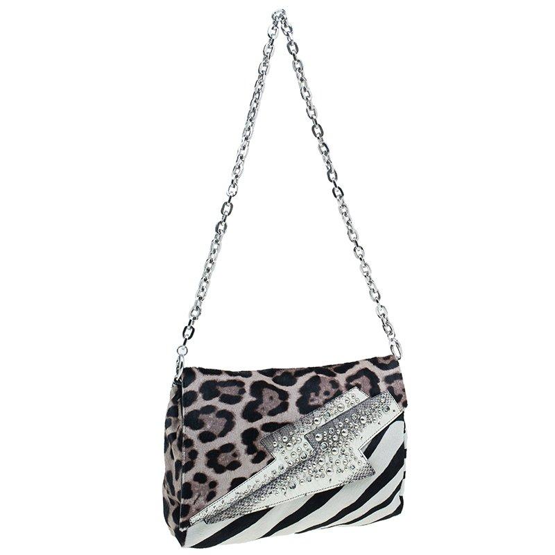 Jimmy Choo Animal Print Pony Hair Shoulder Bag 7