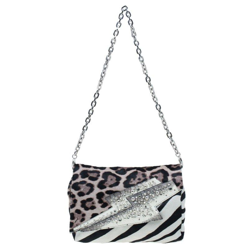 Jimmy Choo Animal Print Pony Hair Shoulder Bag