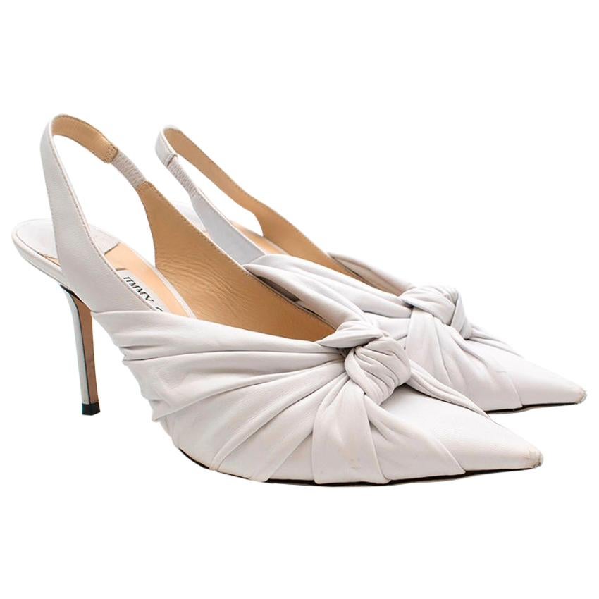 Jimmy Choo Annabell 85 leather slingback pumps 39.5 For Sale at 
