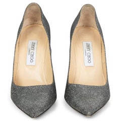 JIMMY CHOO anthracite grey LOVE 100 GLITTER Pumps Shoes 39